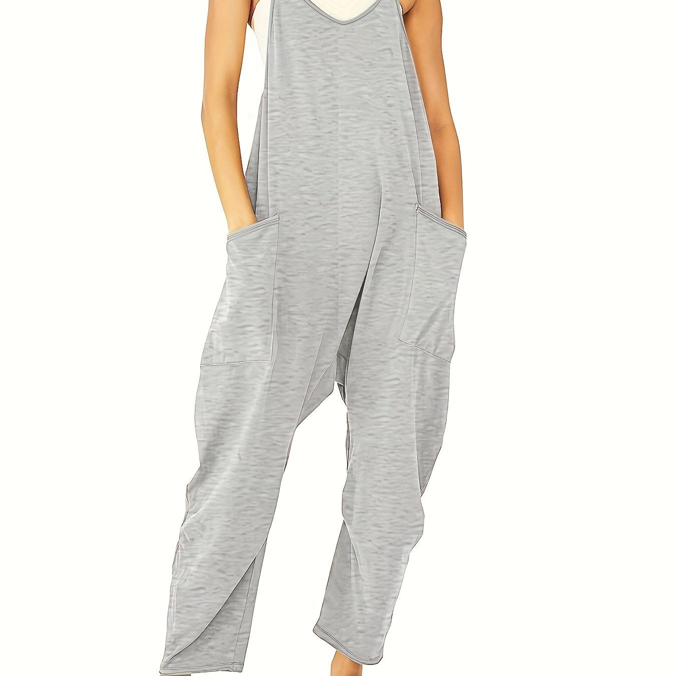 Chic Breezy Cami Jumpsuit - Solid Color, Versatile & Comfortable - Perfect for Spring & Summer Days, Women’s Fashion