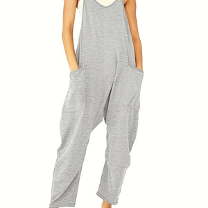 Chic Breezy Cami Jumpsuit - Solid Color, Versatile & Comfortable - Perfect for Spring & Summer Days, Women’s Fashion