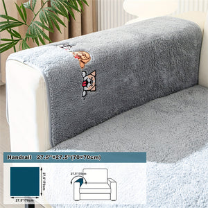 Pet-Friendly Sherpa Fleece Sofa Cover: Non-Slip, Machine-Washable Protector for All Sofas, Classic Home Decor