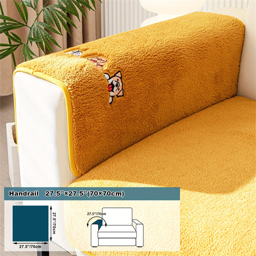 Pet-Friendly Sherpa Fleece Sofa Cover: Non-Slip, Machine-Washable Protector for All Sofas, Classic Home Decor