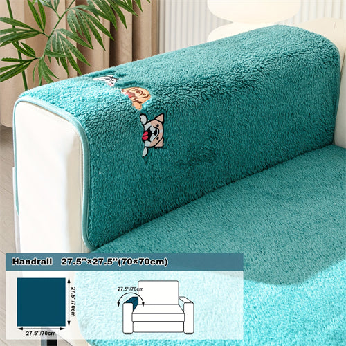 Pet-Friendly Sherpa Fleece Sofa Cover: Non-Slip, Machine-Washable Protector for All Sofas, Classic Home Decor