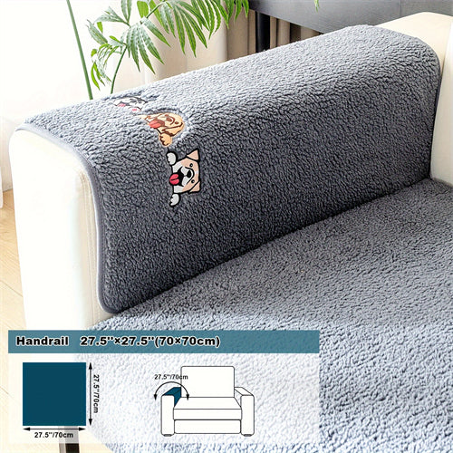 Pet-Friendly Sherpa Fleece Sofa Cover: Non-Slip, Machine-Washable Protector for All Sofas, Classic Home Decor