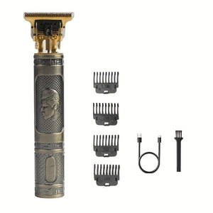 Men's Ultimate Grooming Kit: Precision T-Blade, Cordless Hair & Beard Trimmer, USB Charging, LCD, Ideal Gift