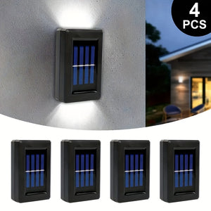 Solar-Powered LED Outdoor Wall Lights 1/4/8pcs - Waterproof, Sensor-Activated Up/Down Lighting, Polished Finish for Garden, Porch & Festive