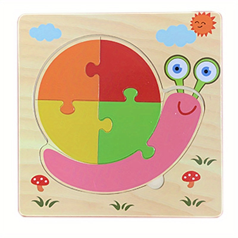 Delightful Wooden Puzzle Set For Early Education - Cartoon Animal Transportation Puzzles For Babies 1-4 Years Old,Halloween/Christmas Gift