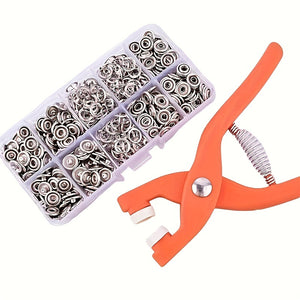 50 Sets, Snap Button Kit With Hand Pressure Pliers & 50pcs Snaps & 1 Clear Box, Metal Snaps For Sewing, Sewing Snaps For DIY Crafts Clothes