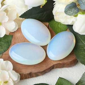 1pc Natural Opal Crystal Treatment Crystal Gem Crystal Decoration - Energy Balance Treatment Polished Stone Palm Stone - Room Decoration Med