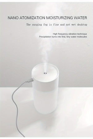 1pc 400ml USB Mini Air Humidifier with Aroma Essential Oil Diffuser - Perfect for Home and Car Use