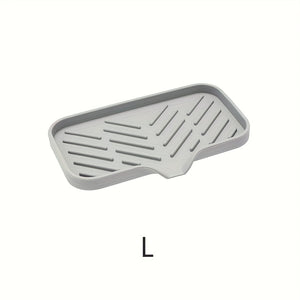 Versatile Silicone Sink Tray with Soap Dish - Durable, Drain-Tip Organizer for Kitchen & Bathroom