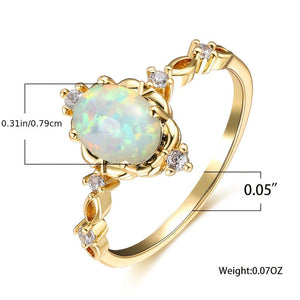 White Opal Oval Stone Engagement Rings Lovely Women's Rings Charming Women's Wedding Rings