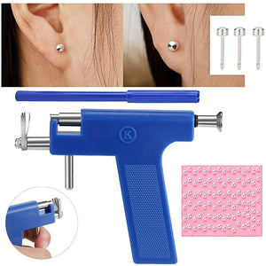 98pcs Professional Ear Piercing Gun Set - Includes Steel Ear Studs, Safety Pierce Tool, and Navel Body Piercing Gun - Perfect for Ear, Nose,