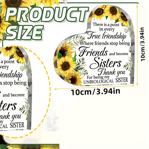 1pc, Friends Gifts For Women Friendship Bestie Woman Best Sunflower Flower Gift Unbiological Sister Christmas Birthday Thank You Acrylic, Home Decor, Room Decor, Scene Decor, Office Decor