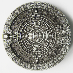 Western Zinc alloy Leather Belt Buckle Aztec Solar Calendar Stone Shape Pattern US Local Shipping