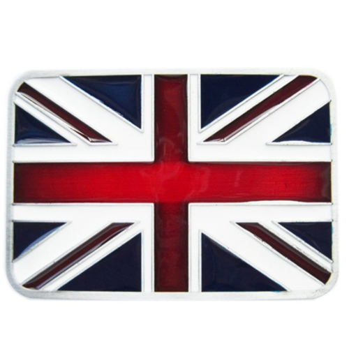 Western Men‘s Zinc alloy Leather Belt Buckle Union Flag UK Flag shape Pattern US Local Shipping