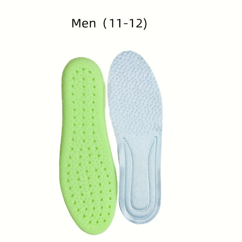 1 Pair Shock Absorption Comfortable Breathable Deodorant Insoles, Insoles For Sneakers Comfortable Plantar Fasciitis Insoles Foot Men's And