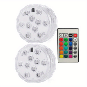 1/2/4pcs Submersible 10LED Lights Remote Control Battery Powered, Waterproof Light For Pool Aquarium Swimming Pool Light Fish Tank Light