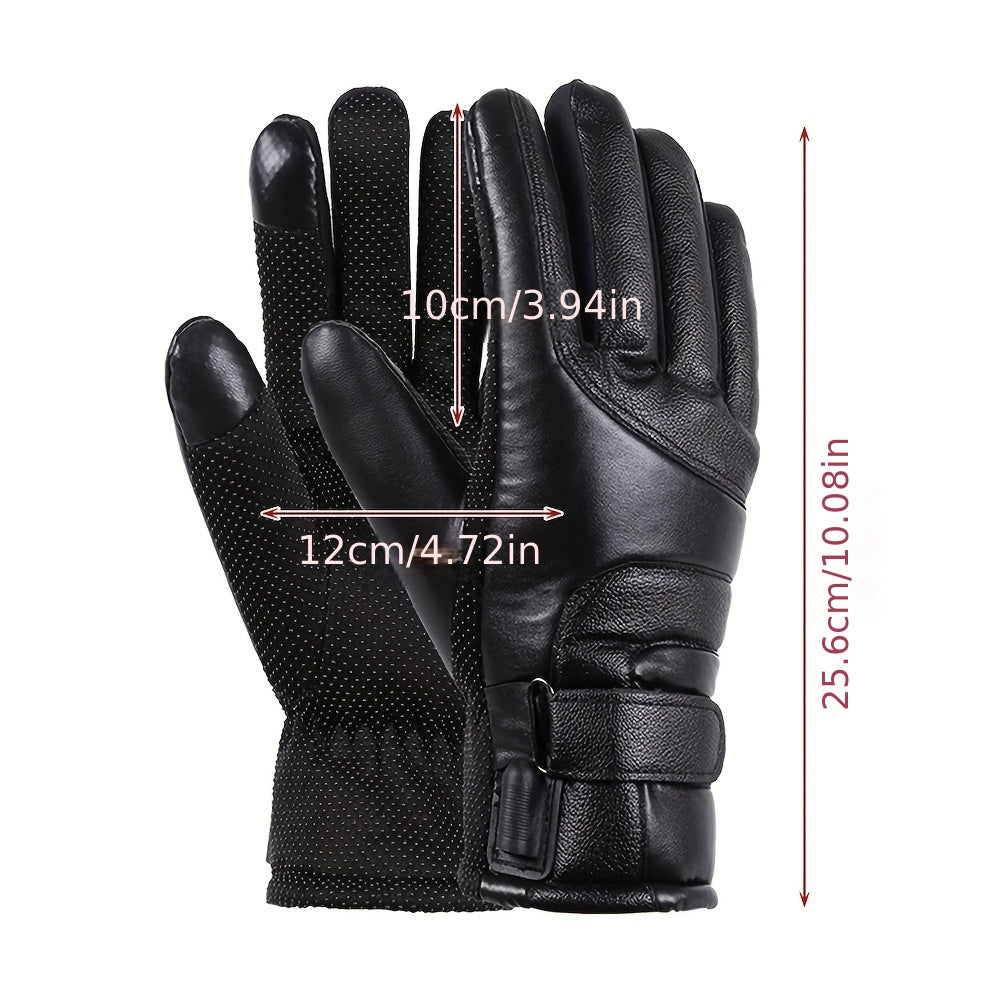 Electric Heated Gloves Powered By USB Power Bank Hand Warmer Heating Gloves for Winter for Motorcycle  Touch Screen Bike Waterproof Gloves