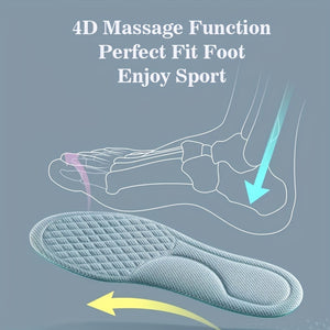 1 Pair Unisex 5D Diamond Shaped Protrusion Massage Insoles Nano Anti-bacterial, Odor Removal, Rapid Sweat Absorbent Sport Insoles Well Suite