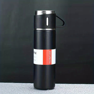 Vacuum Flask Set, Business Thermal Mug 500ml/16.9oz, Stainless Steel Vacuum Insulated Bottle With Cup For Coffee Hot Drink And Cold Drink, W