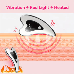 Household - Electric Gua Sha Tool Facial Gua Sha Board Face Massager Heating Plate - High Frequency Vibration -LED Red Light Blue Massager