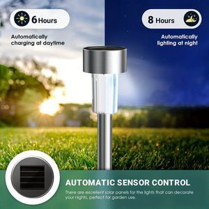 10-Pack Elegant Solar Garden Lights - Waterproof, Automatic Sensor, Easy Install - Enhance Your Pathway, Patio, Yard