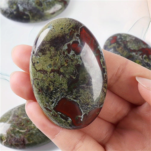 Dragon Bloodstone Oval Palm Stone_ Pocket Worry Stone Healing Crystal