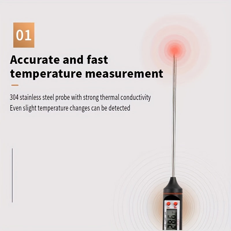 Kitchen Oil Thermometer BBQ Baking Temperature Measurement Electronic Food Thermometer Liquid Temperature Pen