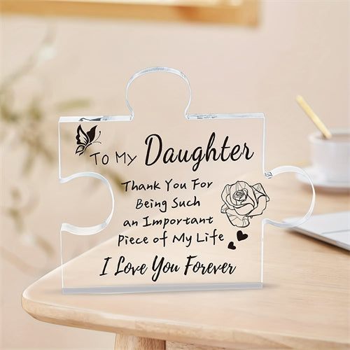 1pc Personalized Engraved Acrylic Plaque, Birthday Daughter Christmas Gifts For Daughter Cute Aesthetic Stuff Home Decor Room Decor Birthday Gifts,Office Desktop Computer Decor, Scene Decor, Desktop Decor