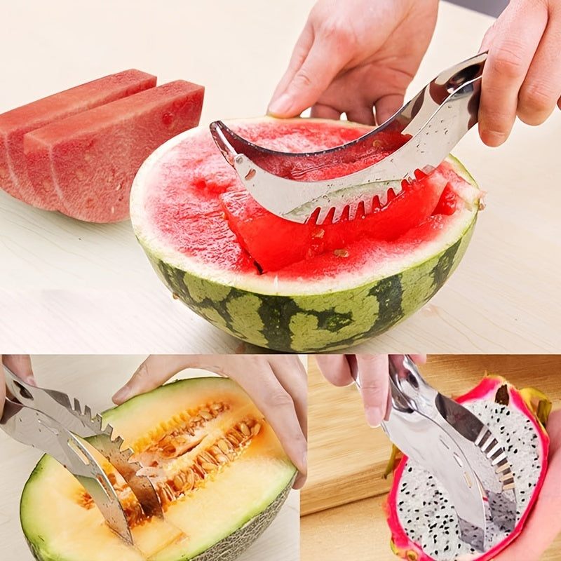 1pc Stainless Steel Windmill Watermelon Cutter Artifact Salad Fruit Slicer Cutter Tool Watermelon Digger Kitchen Accessories Gadgets