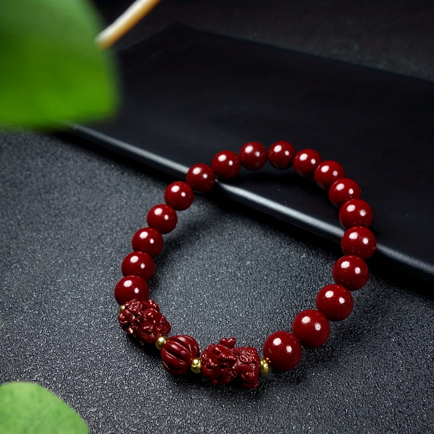 1pc Boutique Cinnabar Bracelet Double Pixiu Bracelet With Exorcism And Good Luck