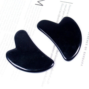 Obsidian Guasha Board Natural Stone Scraper Chinese Gua Sha Tools Neck Body Acupuncture Spa Acupuncture Scraper Therapy