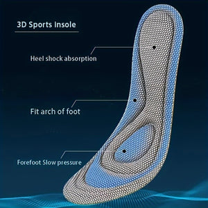 1pair 5D Memory Foam Orthopedic Insole, Men's Women's Shoes Nano Antibacterial Deodorant Insole, Sweat Absorption Running Pad, Massage Sport