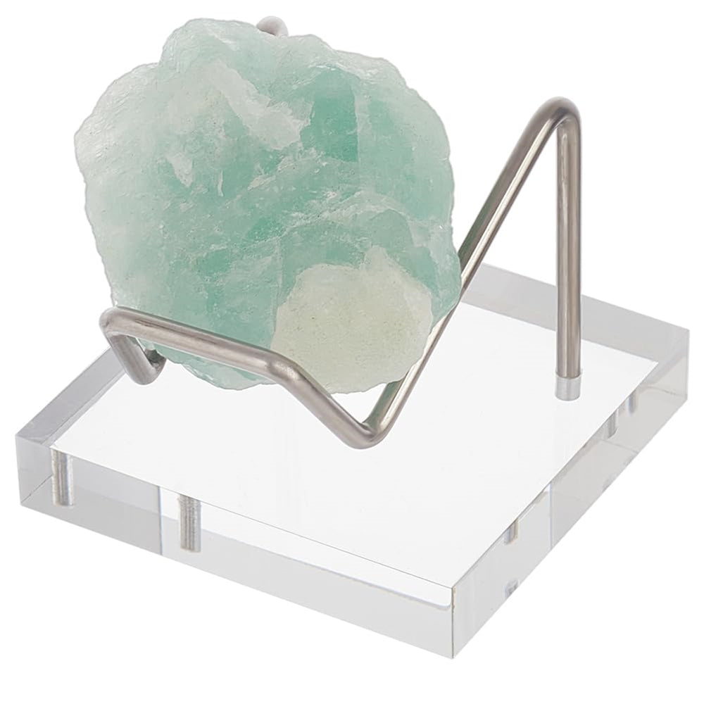 Acrylic Display Stand Gold Metal Arms Display Easel with Acrylic Base Decorative Display Pedestals Acrylic Small Mineral Crystal Display Stand for Gemstone Decor Collectibles