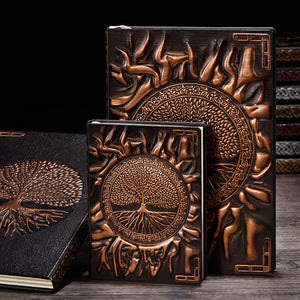 1pc Vintage Tree Of Life A5/A6 Diary Notebook Journals Handcraft Embossed Leather Diary Bible Book Travel Planner School Office Gift With 10