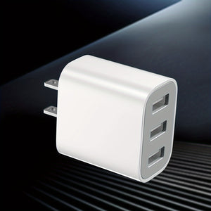 3-Port USB Wall Charger - Fast 20W Travel Adapter for iPhone 14/13/12 & Samsung Galaxy