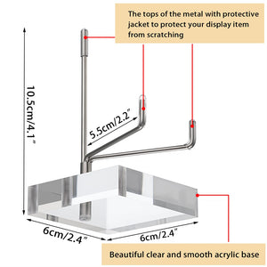 Adjustable Metal Arms Display Stand Easel with Acrylic Base Small Display Easel Holder for Fossil Coral Geodes Rock Mineral Agate Crystals Seashell and Small Collectibles