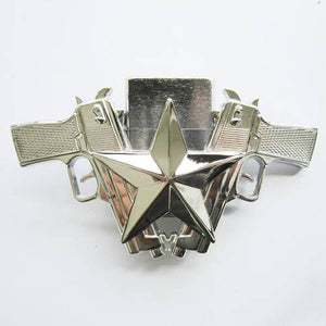 New Bright Silver Guns Star Lighter Belt Buckle US Local Shipping