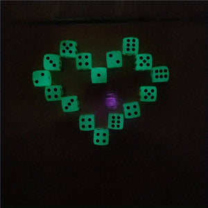 10pcs/set Glow in the Dark Dice Set - Perfect for Nightclubs, Bars, KTVs, and Entertainment - 14mm Rounded Black Dot Dice