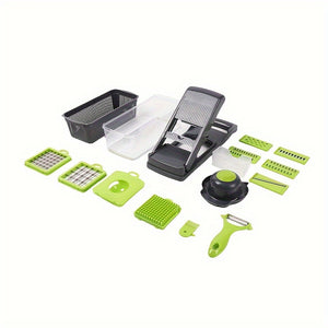 14pcs/set Or 16pcs/Set, Vegetable Chopper, Multifunctional Fruit Slicer, Manual Food Grater, Vegetable Slicer, Cutter With Container, Onion