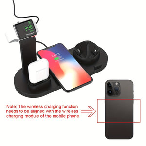 5 In 1 Wireless Charger Bracket Station Type-C Fast Charging Stand For IPhone 14 13 12 11 Pro Max Samsung Xiaomi Desk Chargers For Watch Air