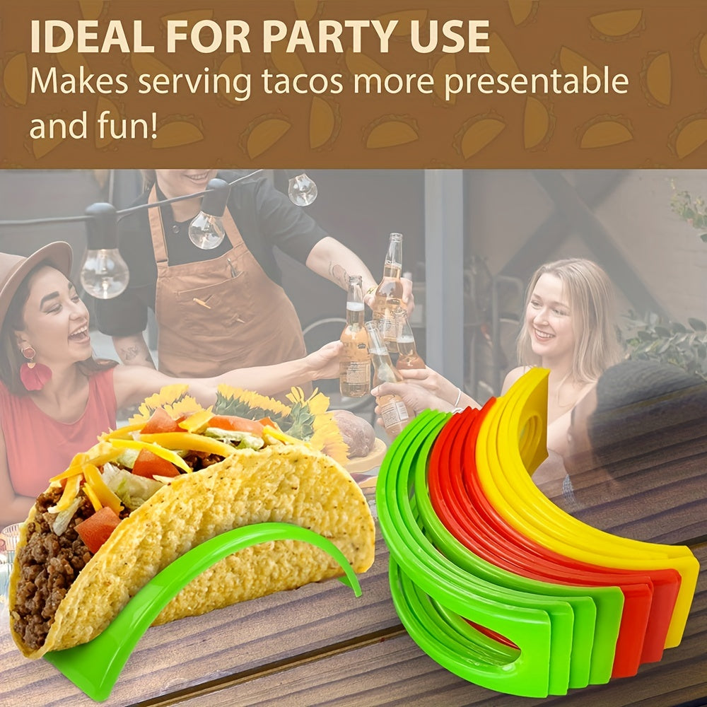 3/6/12/18pcs, Taco Holder, Reusable Taco Holder, Washable Colorful Taco Rack, Tortilla Holder, Pancake Rack, Pancake Holder, Kitchen Stuff,