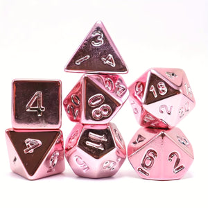 7-Piece Plated Pink For DND Dice Set Polyhedral Tabletop Game Dice Role-Playing RPG Dice