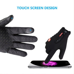 1pair Men's Winter Warm Windproof Warm Touch Screen Usable Gloves,Spandex Material Gloves (Choose Size According To Hand Circumference) , Id