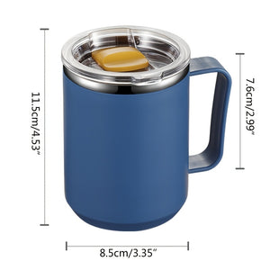 1pc Insulated Coffee Mug With Handle And Lid, Stainless Steel Coffee Travel Mug, Double Wall Vacuum Coffee Mug For Office, Outdoor, Back To