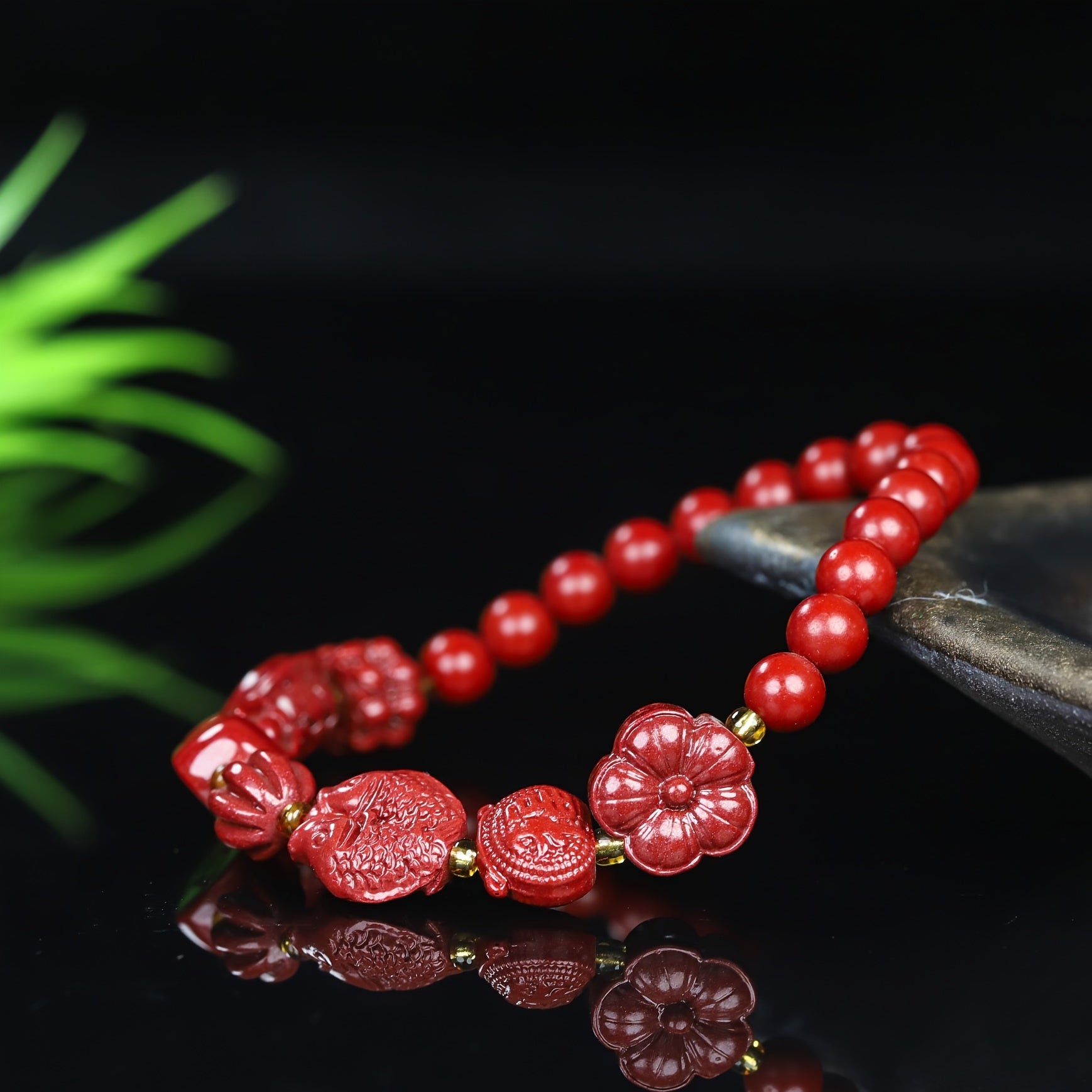 Natural Cinnabar High Quality Bracelet Ethnic Style Bracelet Good Luck Bracelet Men Women Bracelet