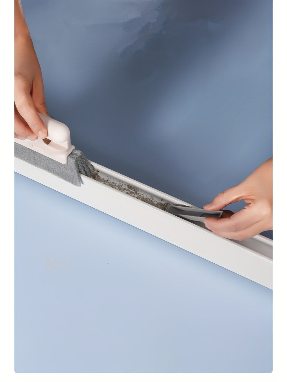 Effortless Cleaning Companion: Easy-Clean Brush for Window Rails, Small Gaps & Countertops - Universal Design, Sparkling Results