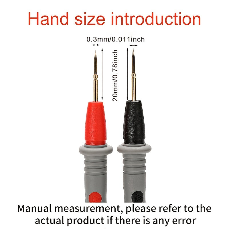 1 Set of Universal Digital Thin Tip Needle Multimeter Test Leads - 1000V 20A - Increase Your Testing Efficiency!