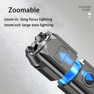 1pc/2pcs Rechargeable Flashlights, Mini Zoomable Flashlights, Emergency Power Outage Super Bright Flashlight For Camping, Emergency, Hurrica