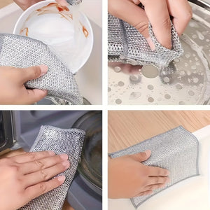 6/12pcs Non-Scratch Wire Dishcloth for Multipurpose Cleaning of Dishes, Sinks, Counters, and Stove Tops - Wet and Dry Use with No Scratches