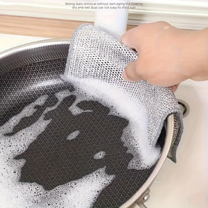 6/12pcs Non-Scratch Wire Dishcloth for Multipurpose Cleaning of Dishes, Sinks, Counters, and Stove Tops - Wet and Dry Use with No Scratches